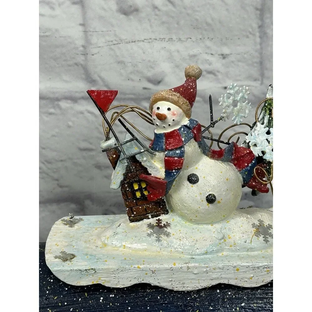 Grandeur Noel Mailbox Christmas 2002 Vintage Painted Snowman‎ Topper w Box